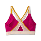 Women's Brooks Drive Plunge Run Bra 2.0 in Mauve/Sand/Sundial, back view