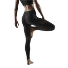 Women's CEP Training Tights. Black. Rear/Lateral view.