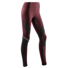 Women's CEP Training Tights. Red. Front/Lateral view.