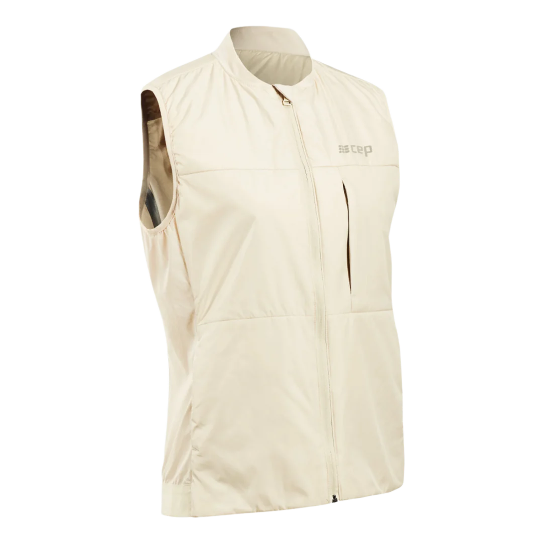 CEP Cold Weather Reversible Vest. Women's. Cream. Front view.