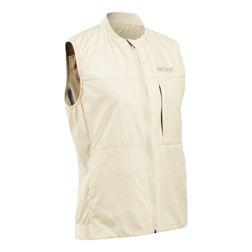 CEP Cold Weather Reversible Vest. Women's. Cream. Front view.