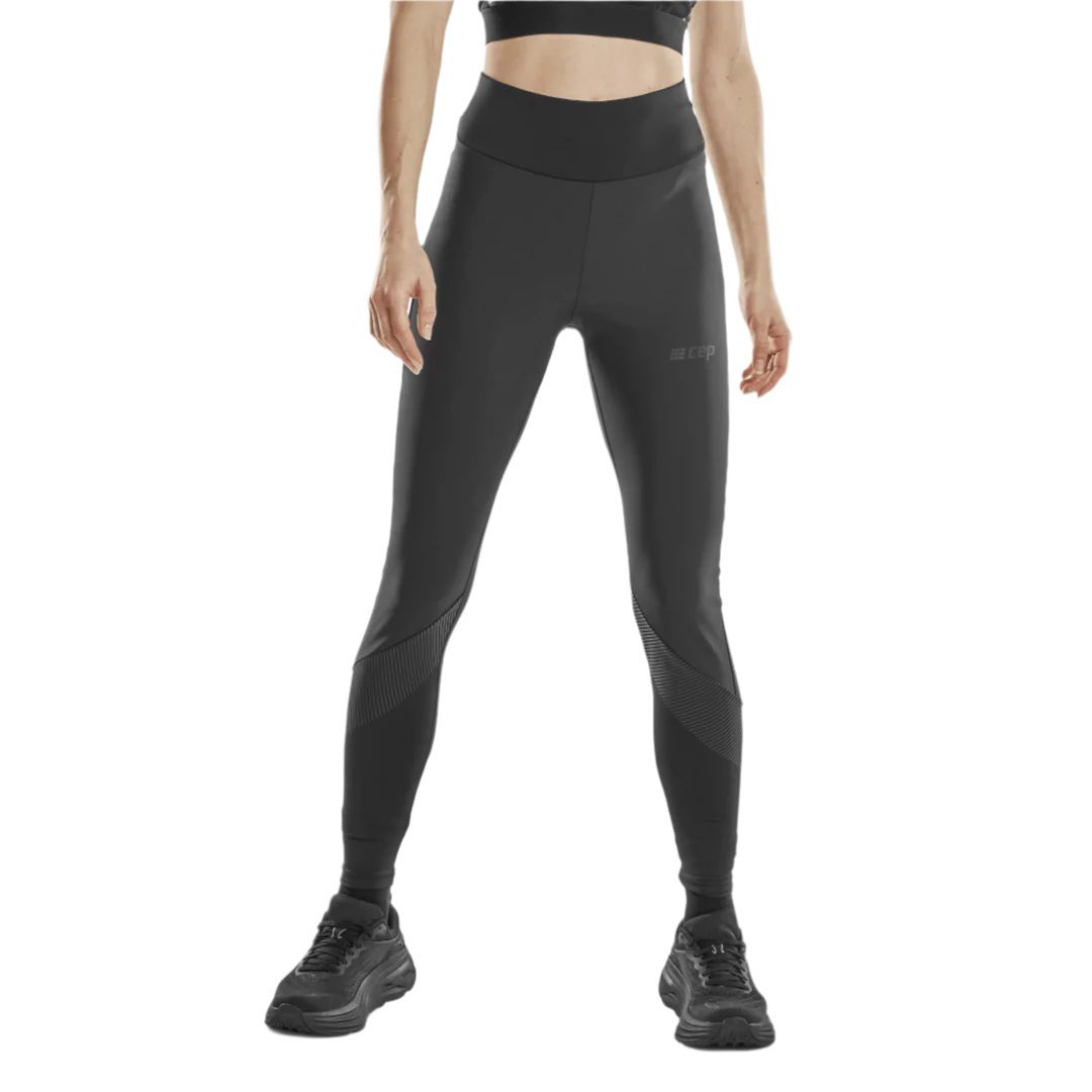 CEP Cold Weather Tights Womens. Black. Front view on model.