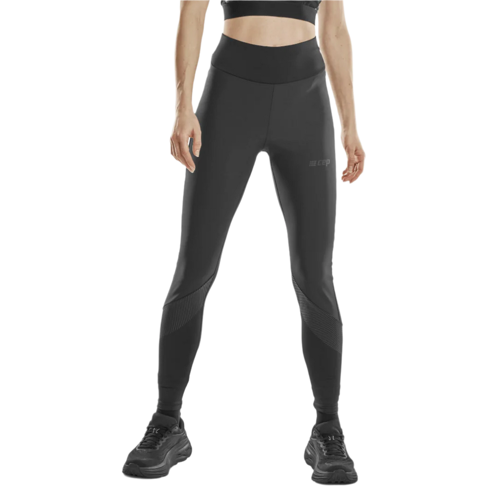 CEP Cold Weather Tights Womens. Black. Front view on model.