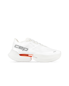 Women's CEP Optaspeed. White upper. White midsole. Lateral view.