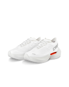 Women's CEP Optaspeed. White upper. White midsole. Lateral view.