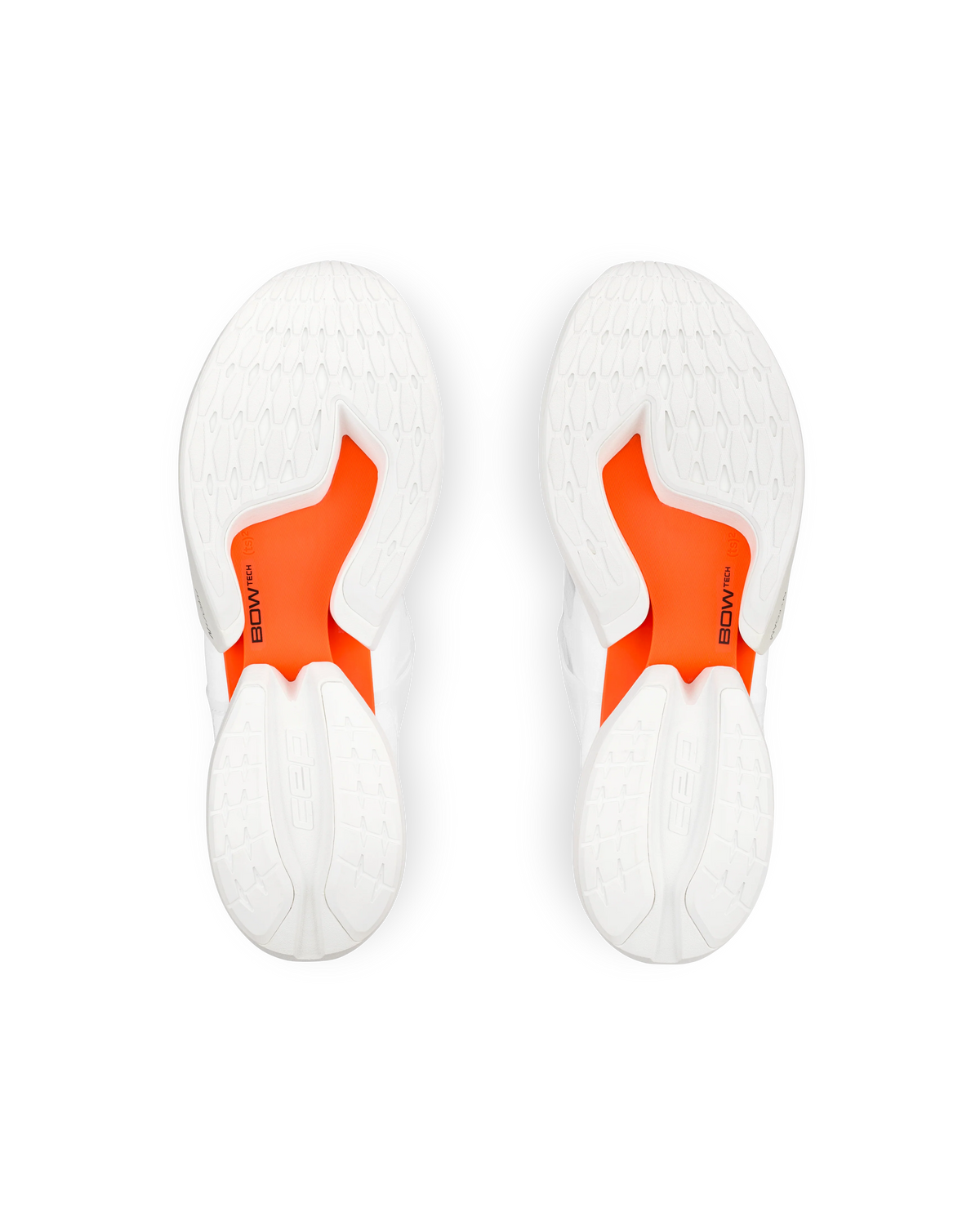 Women's CEP Optaspeed. White upper. White midsole. Bottom view.