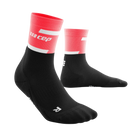 Women's CEP The Run 4.0 Compression Mid Socks. Pink/Black. Lateral view.