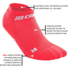 Women's CEP The Run Sock 4.0 No Show. Pink. Tech sheet.