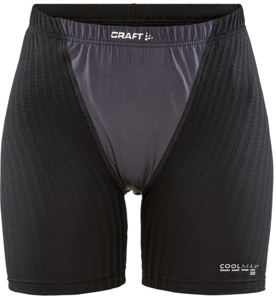 Women's Craft boxer baselayer. Black. Front view.