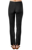 Women's Gretchen Scott Pull On Pant Silky Velvet. Black colorway. Back view.