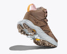 Women's Hoka Anacapa 2 Mid GTX. Brown upper. White midsole. Rear/Lateral view.