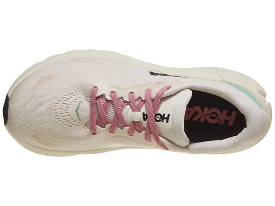 Women's HOKA Arahi 8 in Rose Cream/Alabaster, top view.
