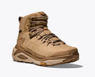 Women's Hoka Kaha 3 GTX. Brown upper. Brown midsole. Lateral view.