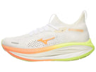 Women's Mizuno Neo Vista 3. White upper. White midsole. Lateral view.