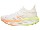 Women's Mizuno Neo Vista 3. White upper. White midsole. Lateral view.