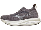 Women's Mizuno Neo Zen. Grey upper. White midsole. Lateral view.
