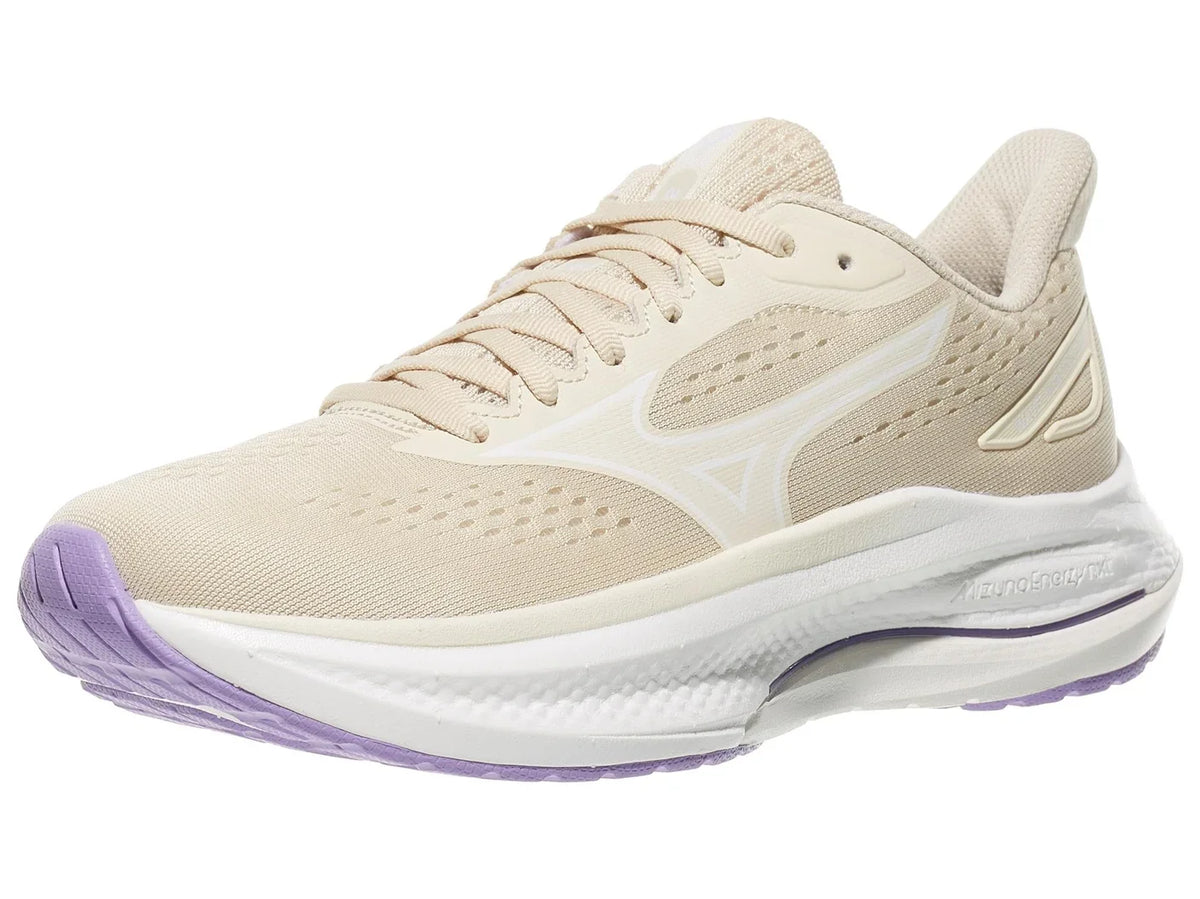 Women's Mizuno Wave Inspire 22 in Summer Sand/White - lateral view