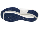 Women's Mizuno Wave Inspire 22. Blue upper. White midsole. Bottom view.