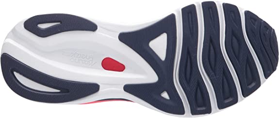 Women's Mizuno Wave Sky 5 in Peacoat, outsole view.