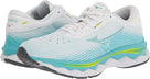 Women's Mizuno Wave Sky 5 in White, lateral view.