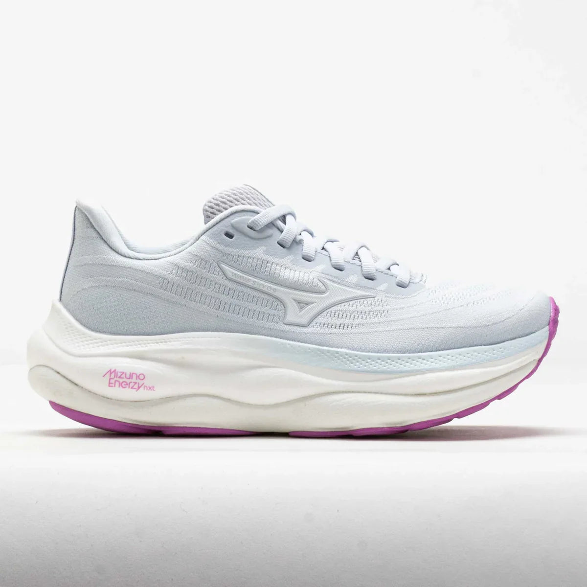 Women's Mizuno Wave Sky 9 in Ancient Water/White, lateral view