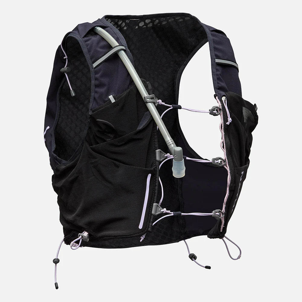 Women's Nathan Pinnacle Pro 12 Liter Hydration Vest. Black. Front view.