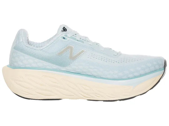 Women's New Balance 1080 v14. Light Blue upper. Off white midsole. Medial view.
