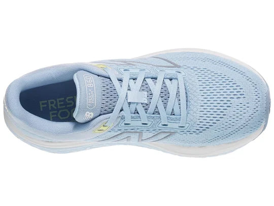 Women's New Balance 860 v14. Light Blue upper. White midsole. Top view.