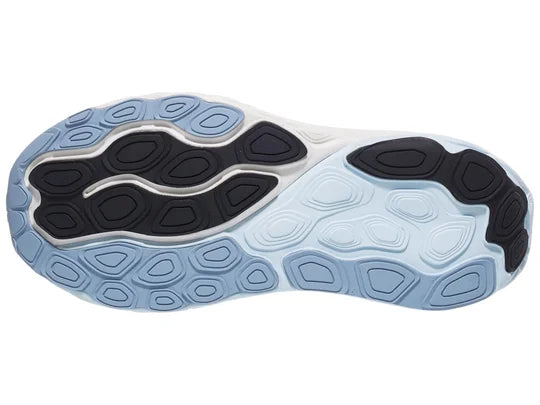 Women's New Balance 860 v14. Light Blue upper. White midsole. Bottom view.