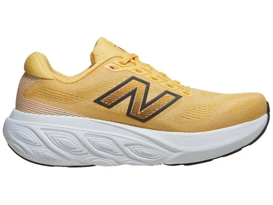 Women's New Balance 880v15. Yellow upper. White midsole. Medial view.