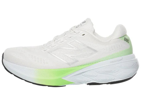 Women's New Balance 880 v15. White upper. White midsole. Lateral view.