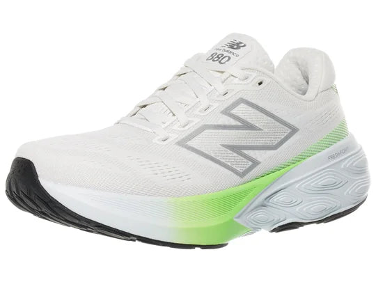 Women's New Balance 880 v15. White upper. White midsole. Lateral view.
