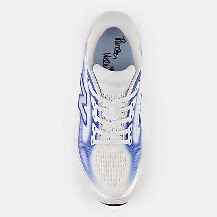 Women's New Balance Fresh Foam X Ellipse v1 in White/Blue, top view