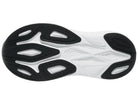 Women's New Balance More v6. Black upper. White midsole. Bottom view.