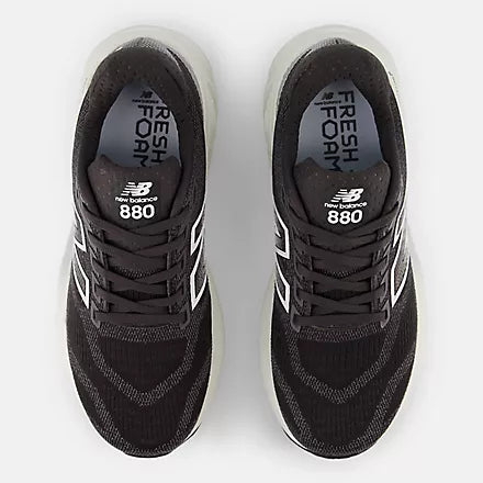Women's New Balance 80v15. Black upper. White midsole. Top view.