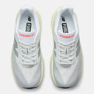 Women's New Balance FuelCell Rebel v5. Grey upper. Off White midsole. Top view.