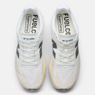 Women's New Balance FuelCell SuperComp Elite v5. White upper. Cream midsole. Top view.