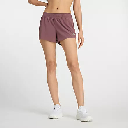 Women's New Balance RC Short 3 inch in Licorice, front view