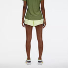 Women's New Balance RC Short 3 inch in Limelight, rear view