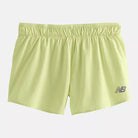 Women's New Balance RC Short 3 inch in Limelight, alternate front view
