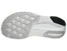 Women's New Balance Rebel v5. Neon yellow upper. White and neon yellow midsole. Bottom view.