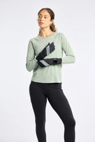 Women's Oiselle Firecracker Window Watch Gloves. Black.