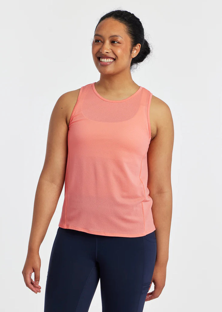 Women's Oiselle Flyout Trail Tank. Pink. Front view.