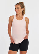 Women's Oiselle Light Lux Long Tank in Sakura, front view