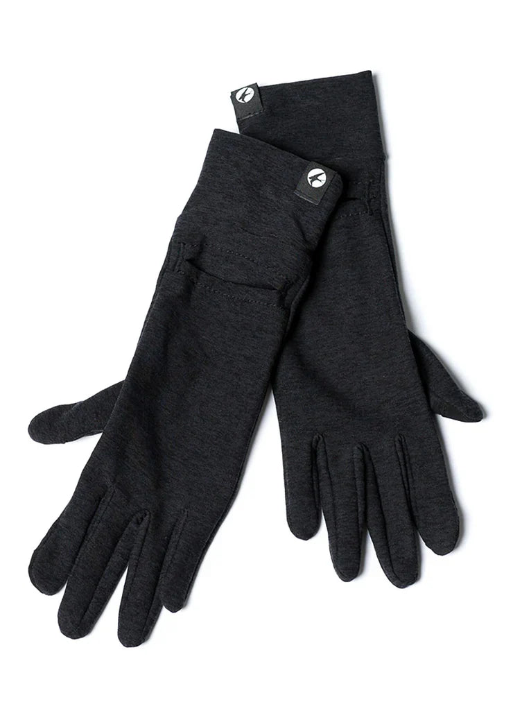 Women's Oiselle Lux Watch Window Gloves in Black, alternate view