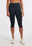 Women's Oiselle Pockito Knickers. Black. Front view.
