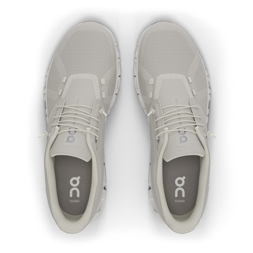 Women's On Cloud 6. Light Tan upper. White midsole. Top view.