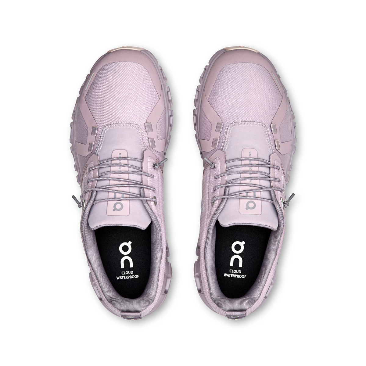 Women's On Cloud 6 Waterproof. Light purple upper. Light purple midsole. Top view.