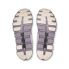 Women's On Cloud 6 Waterproof. Light purple upper. Light purple midsole. Bottom view.