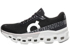 Women's On Cloudmonster 2. Black upper. White midsole. Lateral view.